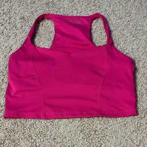 Beyond Yoga Intensity Racerback Cropped Built in Bra Tank Hot Pink